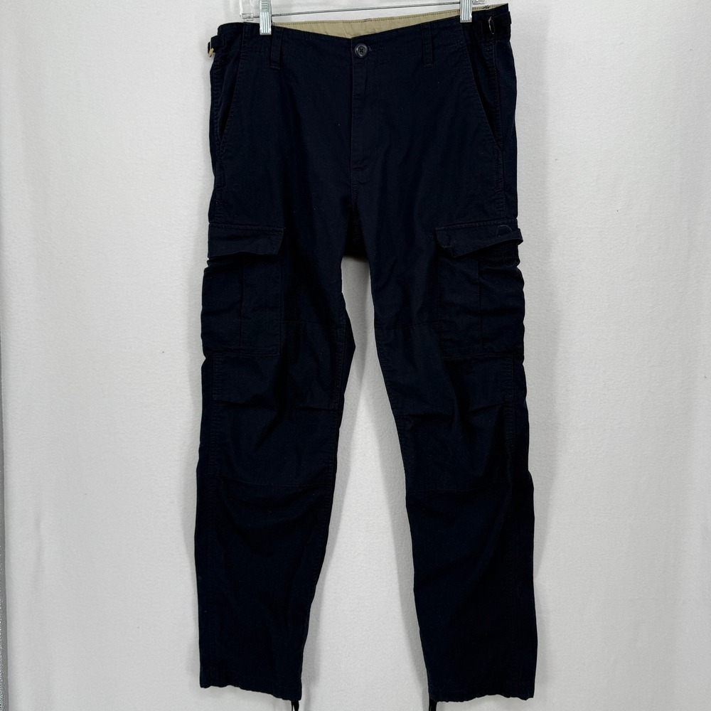 Carhartt WIP Regular Cargo Pant Men 33x34 Navy Blue Ripstop Utility Streetwear‎